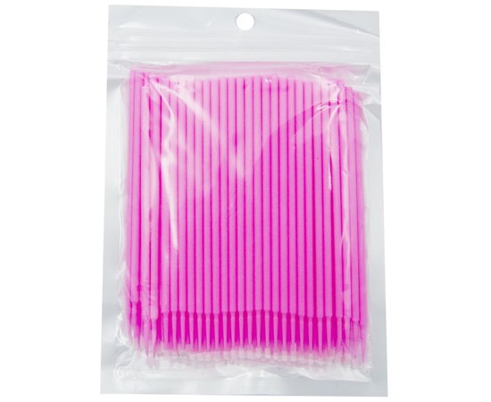 Изображение  Микробраш - микроаппликатор для ресниц 100 шт, розовый
