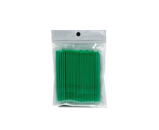 Изображение  Микробраш - микроаппликатор для ресниц 100 шт, зеленый