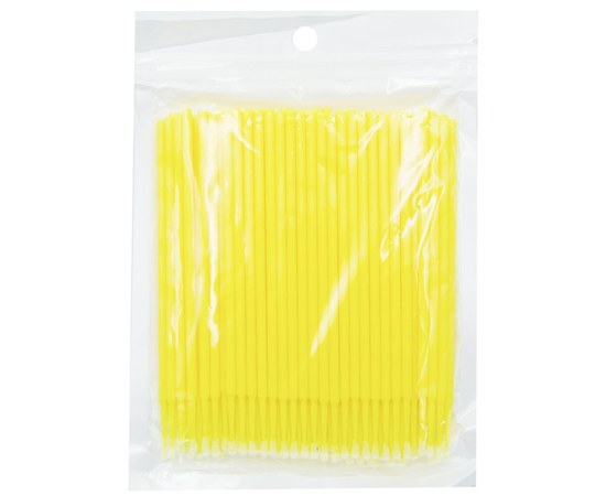 Изображение  Микробраш - микроаппликатор для ресниц 100 шт, желтый