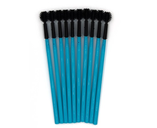Изображение  Brushes for eyelashes and eyebrows, 10 pcs, blue