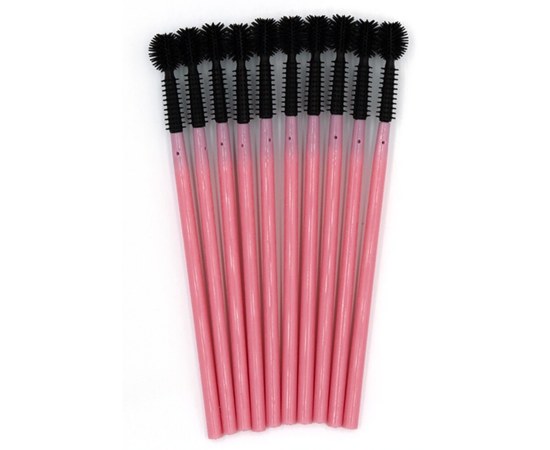 Изображение  Brushes for eyelashes and eyebrows, 10 pcs, pink