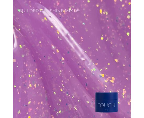 Изображение 2 Гель строительный, камуфлирующий Touch Builder gel Shine Mix 05, 15 мл, Объем (мл, г): 15, Вариант: 05