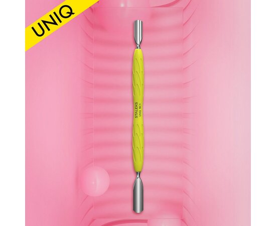 Зображення 2 Лопатка манікюрна з силіконовою ручкою Staleks Pro Gummy Uniq 10 Type 1 (пушер округлий широкий + пушер округлий вузький)