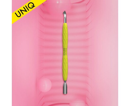 Зображення 2 Лопатка манікюрна з силіконовою ручкою Staleks Pro Gummy Uniq 10 Type 4.2 (пушер округлий вузький + лопать відігнута)