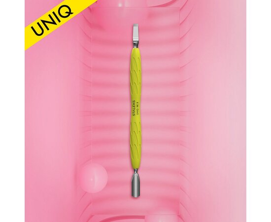 Зображення 2 Лопатка манікюрна з силіконовою ручкою Staleks Pro Gummy Uniq 10 Type 5 (пушер округлий вузький + лопать широка пряма)