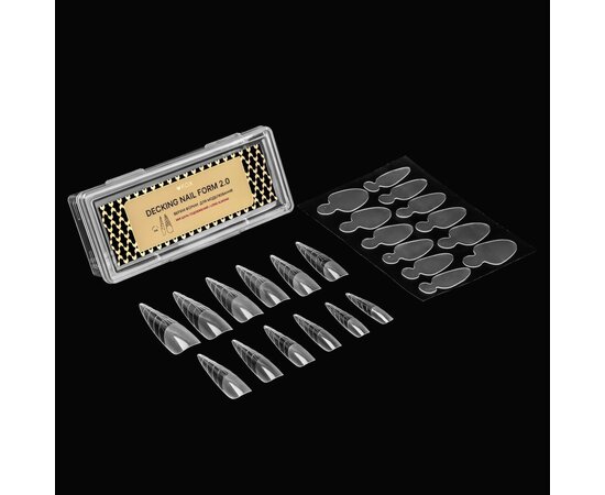 Изображение 2 Верхние формы для моделирования FOX Decking Nail form 2.0 Удлиненный Миндаль, 24 шт