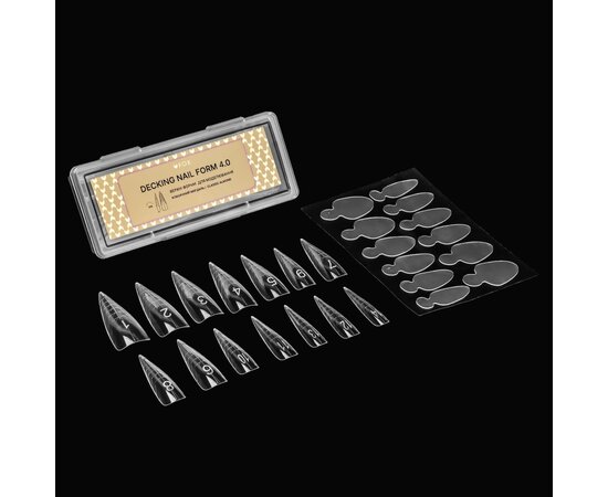 Изображение 2 Верхние формы для моделирования FOX Decking Nail form 4.0 Классический миндаль, 28 шт