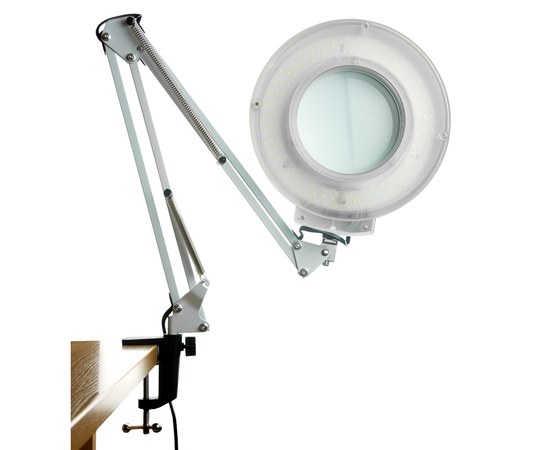 Зображення  Лампа-лупа з LED підсвічуванням кріплення на струбцині