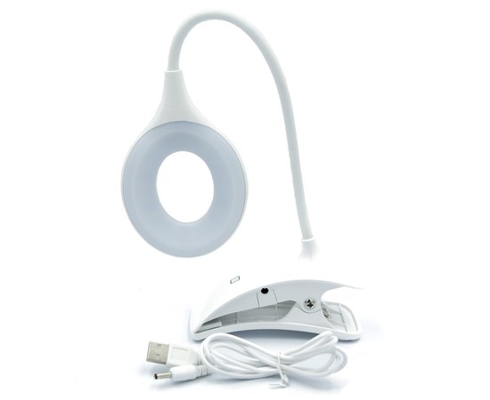 Изображение  Лампа настольная Table Lamp LED с прищепкой, USB белая