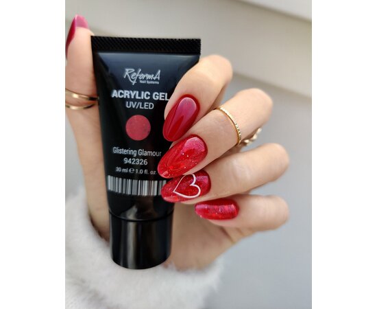 Изображение 3 Акриловый гель Reforma Acrylic Gel 942326 Glistering Glamour, 30 мл, Объем (мл, г): 30, Вариант: Glistering Glamour