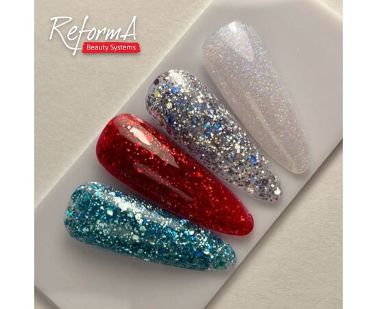 Изображение 5 Акриловый гель Reforma Acrylic Gel 942326 Glistering Glamour, 30 мл, Объем (мл, г): 30, Вариант: Glistering Glamour