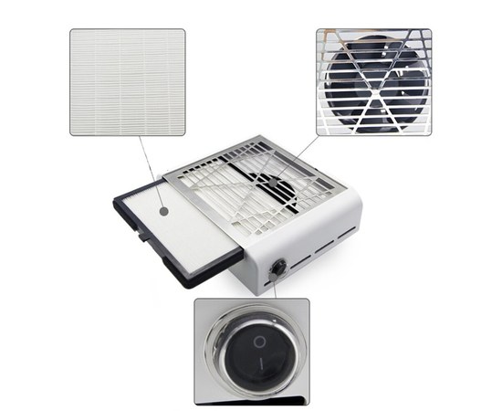 Изображение 6 Powerful manicure hood Simei 858 -13, Vacuum cleaner for manicure 65W