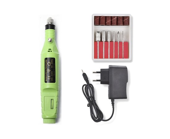 Изображение  Milling pen for manicure 10 W 20 000 rpm, Green, Router color: Green, Color: light green