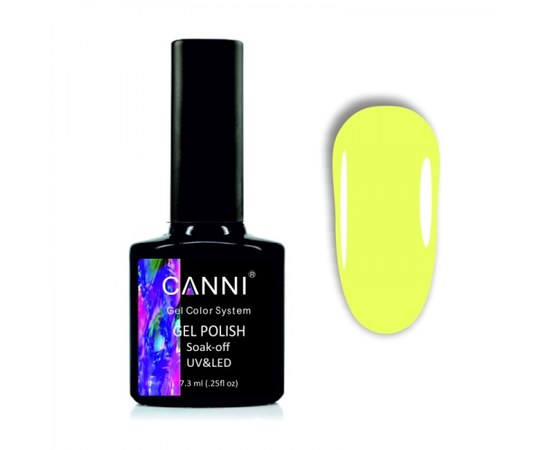 Изображение  Gel polish CANNI 1025 juicy lemon, 7.3 ml, Volume (ml, g): 44992, Color No.: 1025