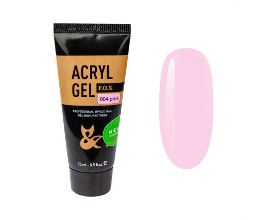 Изображение  Acryl-gel, polygel FOX Acryl Gel 004 15 ml, pink, Volume (ml, g): 15, Color No.: 4