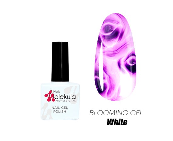 Изображение  Gel polish Nails Molekula Blooming with spreading effect 11 ml, white, Color No.: White