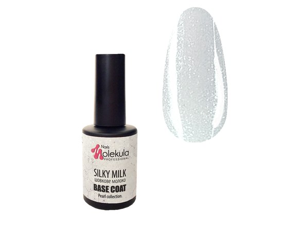 Изображение  Base for gel polish Nails Molekula Base pearl Silky Milk 12 ml, silk milk