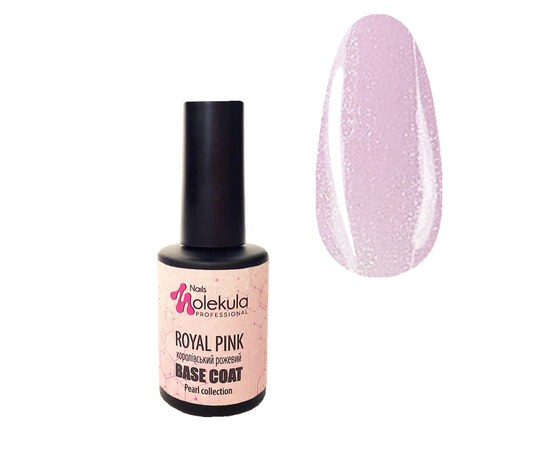Изображение  База для гель-лака Nails Molekula Base pearl Royal Pink 12 мл, королевский розовый