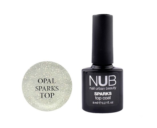 Изображение  Top with shimmer NUB Sparks Top Coat Opal, 8 ml