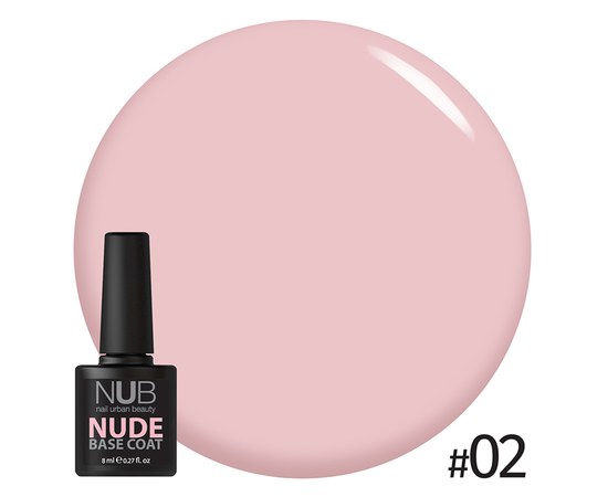 Изображение  Camouflage base for nails NUB Nude Rubber Base 8 ml, № 02, Color No.: 2