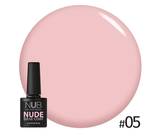 Изображение  Camouflage base for nails NUB Nude Rubber Base 8 ml, № 05, Color No.: 5