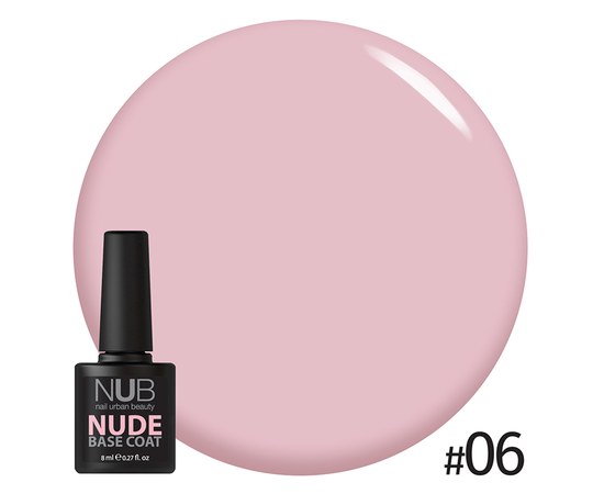 Зображення  Камуфлююча база для нігтів NUB Nude Rubber Base 8 мл, № 06, Цвет №: 06