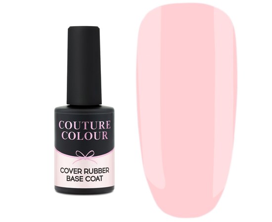 Изображение  Camouflage rubber base for gel polish Couture Color Cover Rubber Base Coat 01, 9 ml, Color No.: 1