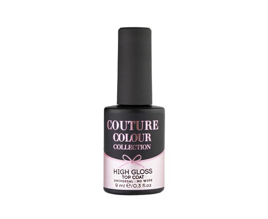 Изображение  Top for gel polish without a sticky layer Couture Color High Gloss Top Coat No Wipe, 9 ml