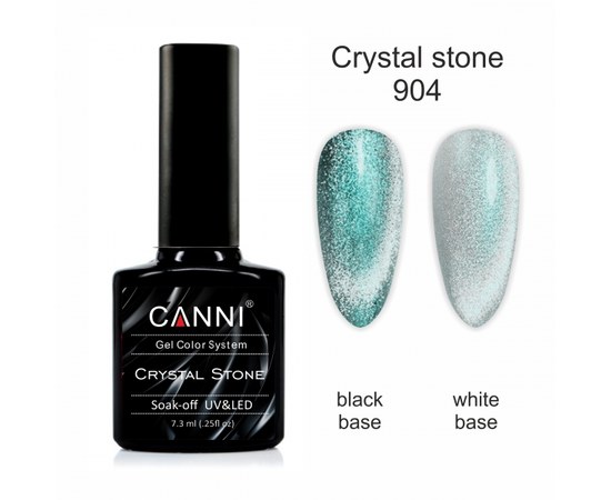 Изображение  Гель-лак CANNI Crystal Stone 904 серебро/изумрудный, 7,3 мл, Цвет №: 904
