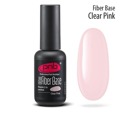 Изображение  Base with nylon fibers PNB Fiber Base, transparent pink, 8 ml