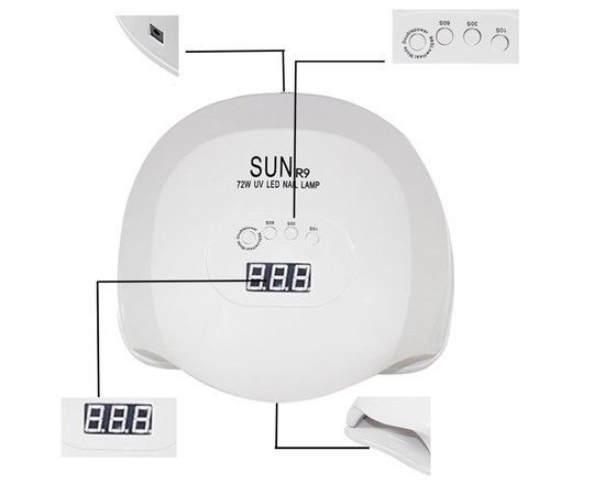 Изображение 9 Lamp for nails and shellac SUN R9 UV+LED 72 W, White