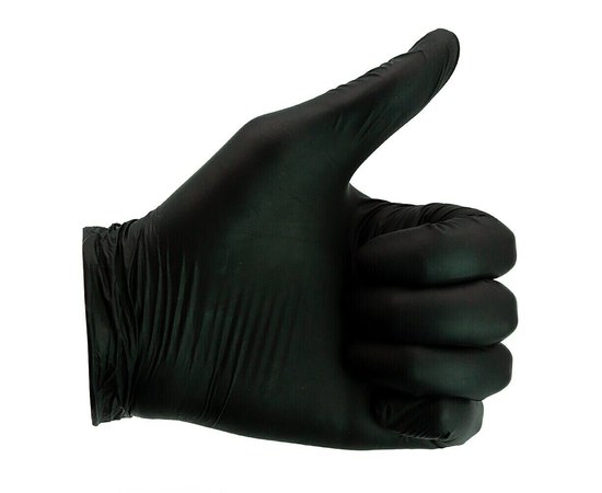 Изображение 4 Nitrile powder-free black gloves 100 pcs, M, Glove size: M