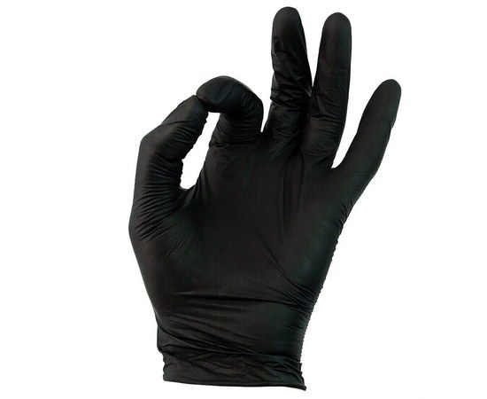 Изображение 3 Nitrile powder-free black gloves 100 pcs, M, Glove size: M