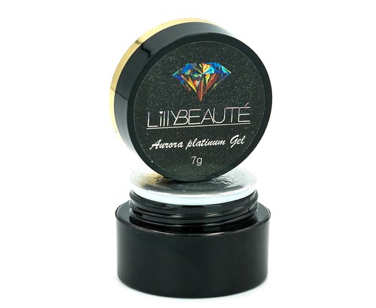 Зображення 2 Гліттер - гель для дизайну нігтів Lilly Beaute Aurora Platinum Gel 7 г — № 006
