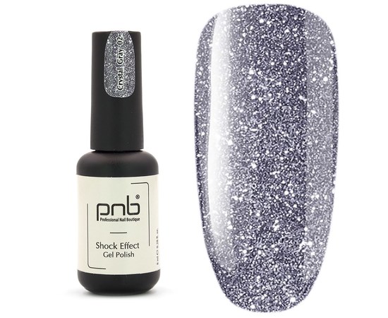 Изображение  Gel polish for nails PNB Shock Effect 8 ml, № 02 Crystal gray, Color No.: 2