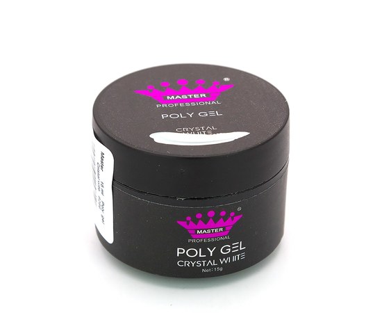 Изображение  Polygel Master Professional Shimmer Poly Gel 15 g, Cristal white