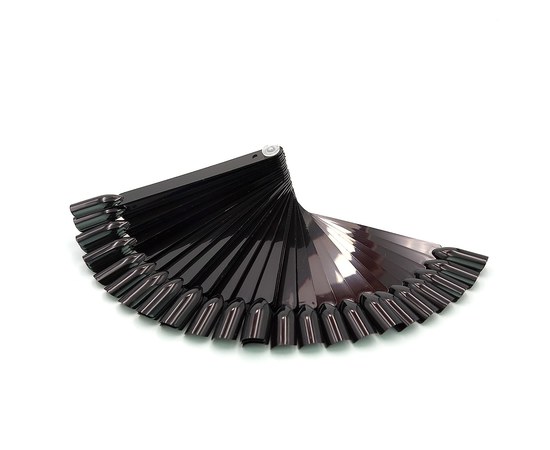 Изображение  Палитра для лака веер на кольце 10 см 32 шт, черная