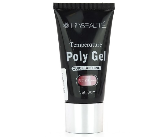 Изображение 2 Термо полигель Lilly Beaute Temperature Poly Gel 30 мл, № 03 темно-розовый в лиловый