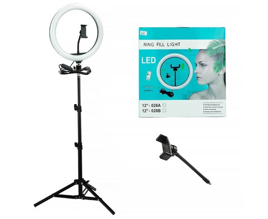 Изображение  Ring lamp 30 cm Ring Fill Light 028А with stand, 12 W