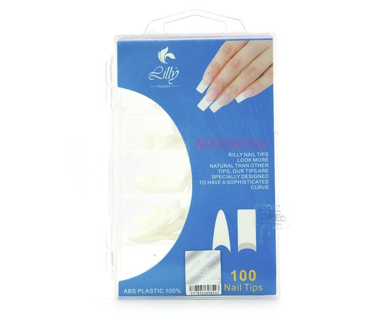 Изображение  Типсы Lilly для наращивания ногтей 100 шт, белые