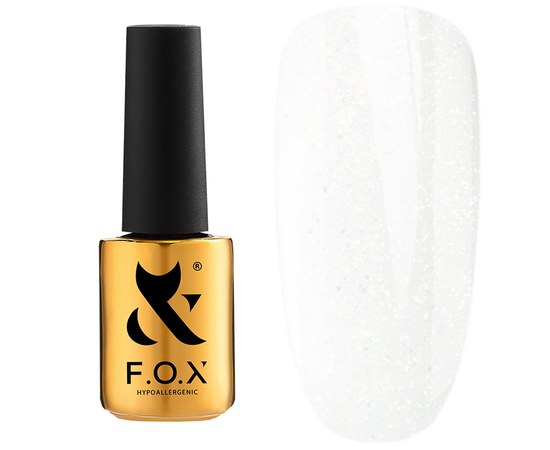 Изображение  Base for gel polish FOX Color Shimmer Base 14 ml No. 001, milky with microshine, Color No.: 1