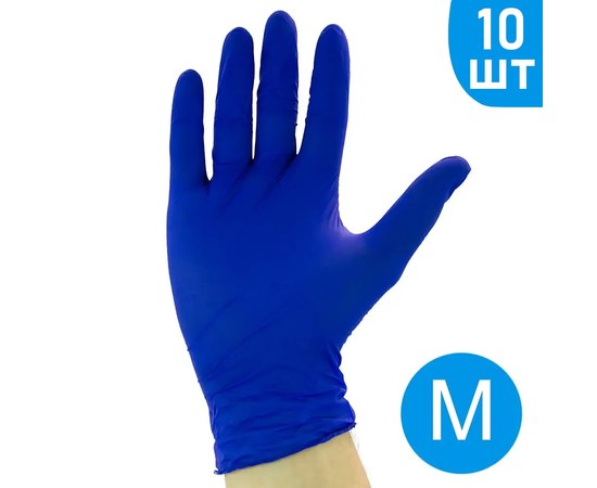 Изображение  Перчатки латексные одноразовые плотные 10 шт, M, Размер перчаток: M