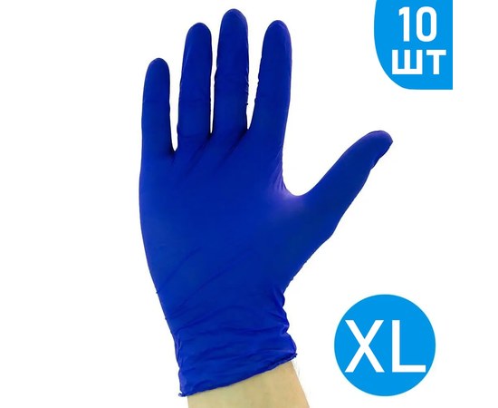 Зображення  Рукавички латексні одноразові щільні 10 шт, XL, Розмір рукавичок: XL