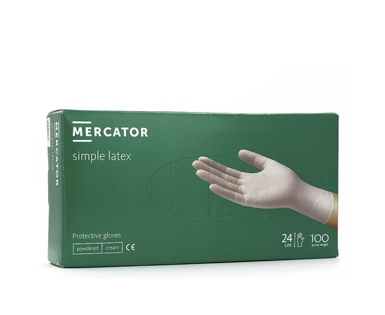Изображение  Latex gloves Mercator Latex powdered 100 pcs, L White