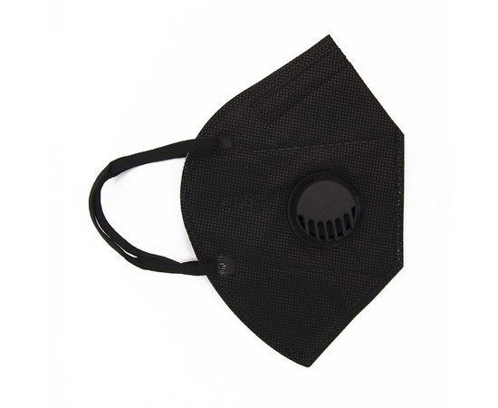 Изображение  Защитная маска для лица KN 95 с клапаном 1 шт, черная