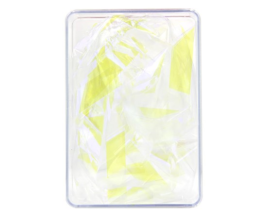 Изображение  Фольга голографическая узкая для дизайна ногтей в пластиковой упаковке, желтая