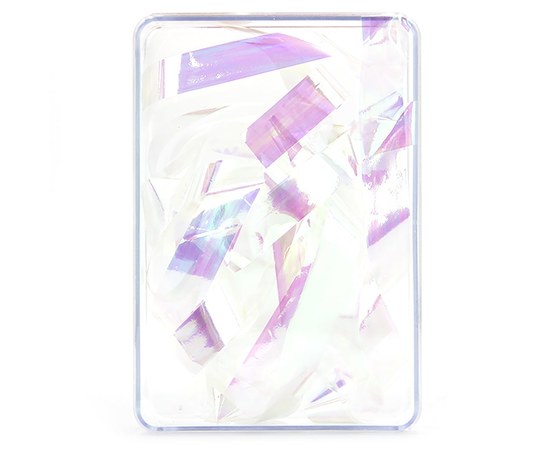 Изображение  Фольга голографическая узкая для дизайна ногтей в пластиковой упаковке, фиолетовая