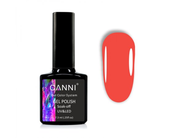 Изображение  Gel Polish CANNI 1044 bright coral with black patches, 7.3 ml, Volume (ml, g): 44992, Color No.: 1044