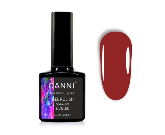 Изображение  Gel polish CANNI 1046 coral red, 7.3 ml, Volume (ml, g): 44992, Color No.: 1046