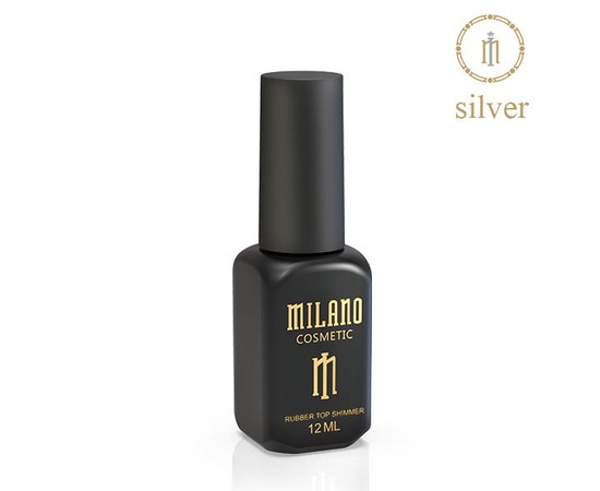 Изображение  Rubber top with shimmer silver Milano 12 ml